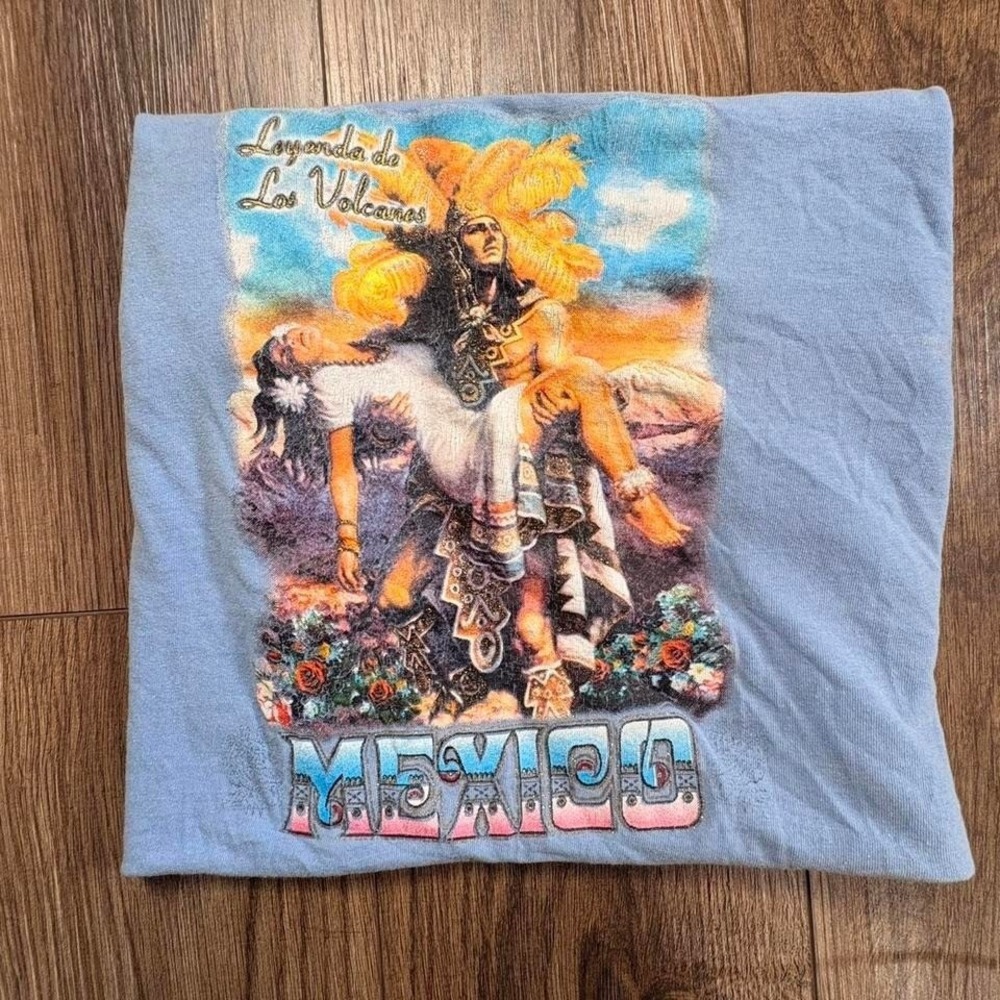 90s Mexico blue graphic tee Size L #mexican #graphictee (0122)